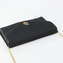 Christian Dior Trotter Canvas Chain Shoulder Bag Black Gold Auth yk20576-6