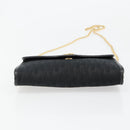 Christian Dior Trotter Canvas Chain Shoulder Bag Black Gold Auth yk20576-5
