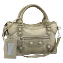 BALENCIAGA The Giant City Bag Leather 2way Gray Silver 204529 Auth yk20579SAV-1