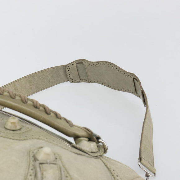 BALENCIAGA The Giant City Bag Leather 2way Gray Silver 204529 Auth yk20579SAV