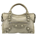 BALENCIAGA The Giant City Bag Leather 2way Gray Silver 204529 Auth yk20579SAV-13