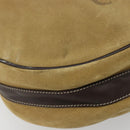 LOEWE Anagram Shoulder Bag Suede Beige Gold Auth yk20584-14