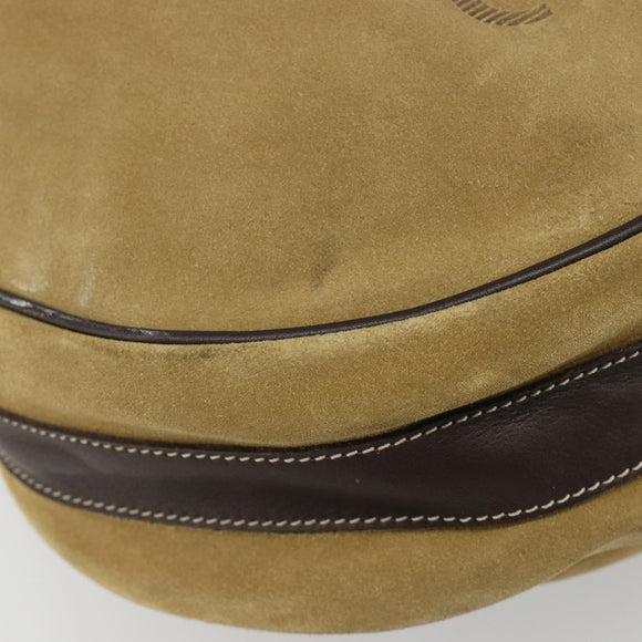 LOEWE Anagram Shoulder Bag Suede Beige Gold Auth yk20584