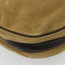 LOEWE Anagram Shoulder Bag Suede Beige Gold Auth yk20584-16