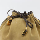 LOEWE Anagram Shoulder Bag Suede Beige Gold Auth yk20584-10