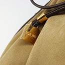 LOEWE Anagram Shoulder Bag Suede Beige Gold Auth yk20584-11