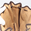 LOEWE Anagram Shoulder Bag Suede Beige Gold Auth yk20584-17