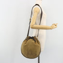 LOEWE Anagram Shoulder Bag Suede Beige Gold Auth yk20584-19