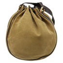 LOEWE Anagram Shoulder Bag Suede Beige Gold Auth yk20584-2
