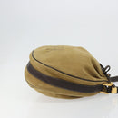 LOEWE Anagram Shoulder Bag Suede Beige Gold Auth yk20584-3