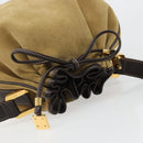 LOEWE Anagram Shoulder Bag Suede Beige Gold Auth yk20584-6