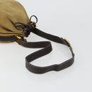 LOEWE Anagram Shoulder Bag Suede Beige Gold Auth yk20584-7