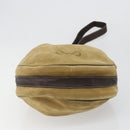 LOEWE Anagram Shoulder Bag Suede Beige Gold Auth yk20584-5