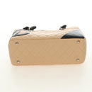 CHANEL Cambon Line Hand Bag Leather Beige Silver CC Auth yk20585SAM-10