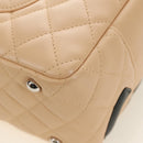 CHANEL Cambon Line Hand Bag Leather Beige Silver CC Auth yk20585SAM-14