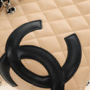 CHANEL Cambon Line Hand Bag Leather Beige Silver CC Auth yk20585SAM-15