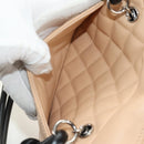 CHANEL Cambon Line Hand Bag Leather Beige Silver CC Auth yk20585SAM-17
