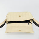 CHANEL Choco Bar Shoulder Bag Lamb Skin White Gold CC Auth yk20586-16