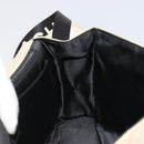 CHANEL Choco Bar Shoulder Bag Lamb Skin White Gold CC Auth yk20586-19