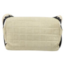 CHANEL Choco Bar Shoulder Bag Lamb Skin White Gold CC Auth yk20586-3