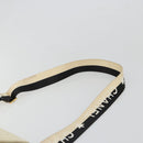 CHANEL Choco Bar Shoulder Bag Lamb Skin White Gold CC Auth yk20586-8