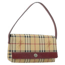 BURBERRY Nova Check Shoulder Bag PVC Beige Silver Auth yk20589A-1