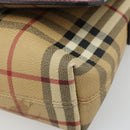 BURBERRY Nova Check Shoulder Bag PVC Beige Silver Auth yk20589A-9