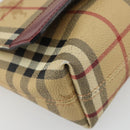 BURBERRY Nova Check Shoulder Bag PVC Beige Silver Auth yk20589A-14