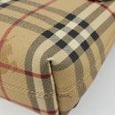 BURBERRY Nova Check Shoulder Bag PVC Beige Silver Auth yk20589A-15