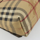BURBERRY Nova Check Shoulder Bag PVC Beige Silver Auth yk20589A-16