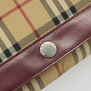 BURBERRY Nova Check Shoulder Bag PVC Beige Silver Auth yk20589A-17