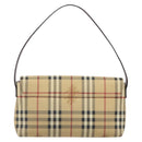 BURBERRY Nova Check Shoulder Bag PVC Beige Silver Auth yk20589A-2