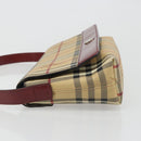 BURBERRY Nova Check Shoulder Bag PVC Beige Silver Auth yk20589A-4