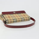 BURBERRY Nova Check Shoulder Bag PVC Beige Silver Auth yk20589A-7