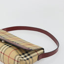 BURBERRY Nova Check Shoulder Bag PVC Beige Silver Auth yk20589A-8