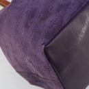 BALENCIAGA Hand Bag Suede Purple Silver Auth yk20590-14