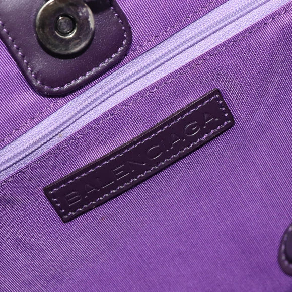 BALENCIAGA Hand Bag Suede Purple Silver Auth yk20590