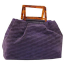 BALENCIAGA Hand Bag Suede Purple Silver Auth yk20590-1