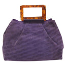 BALENCIAGA Hand Bag Suede Purple Silver Auth yk20590-2