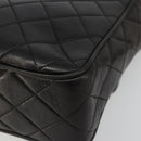 CHANEL Matelasse Chain Shoulder Bag Lamb Skin Black Gold CC Auth yk20591V-16