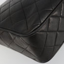 CHANEL Matelasse Chain Shoulder Bag Lamb Skin Black Gold CC Auth yk20591V-17