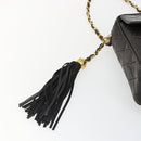 CHANEL Matelasse Chain Shoulder Bag Lamb Skin Black Gold CC Auth yk20591V-18