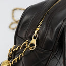 CHANEL Matelasse Chain Shoulder Bag Lamb Skin Black Gold CC Auth yk20591V-10