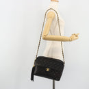 CHANEL Matelasse Chain Shoulder Bag Lamb Skin Black Gold CC Auth yk20591V-26