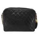 CHANEL Matelasse Chain Shoulder Bag Lamb Skin Black Gold CC Auth yk20591V-2