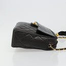CHANEL Matelasse Chain Shoulder Bag Lamb Skin Black Gold CC Auth yk20591V-3