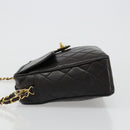 CHANEL Matelasse Chain Shoulder Bag Lamb Skin Black Gold CC Auth yk20591V-4