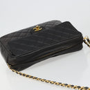 CHANEL Matelasse Chain Shoulder Bag Lamb Skin Black Gold CC Auth yk20591V-6