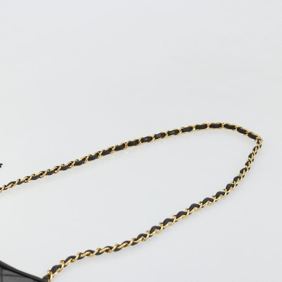 CHANEL Matelasse Chain Shoulder Bag Lamb Skin Black Gold CC Auth yk20591V