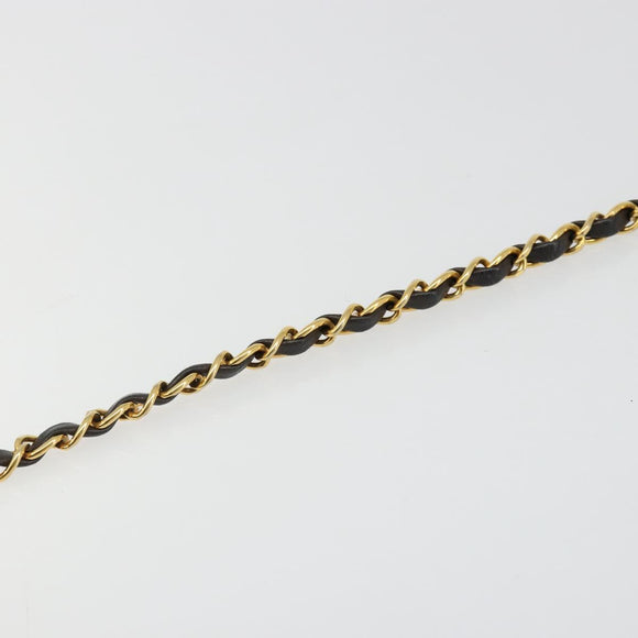 CHANEL Matelasse Chain Shoulder Bag Lamb Skin Black Gold CC Auth yk20591V